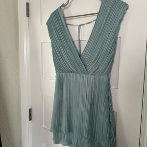 Zara Blue Pleated Jumpsuit